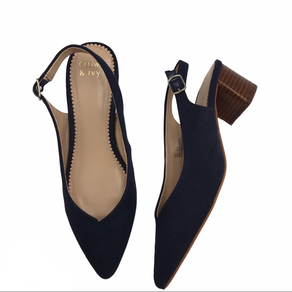 Crown & Ivy Navy Slingback Heels
